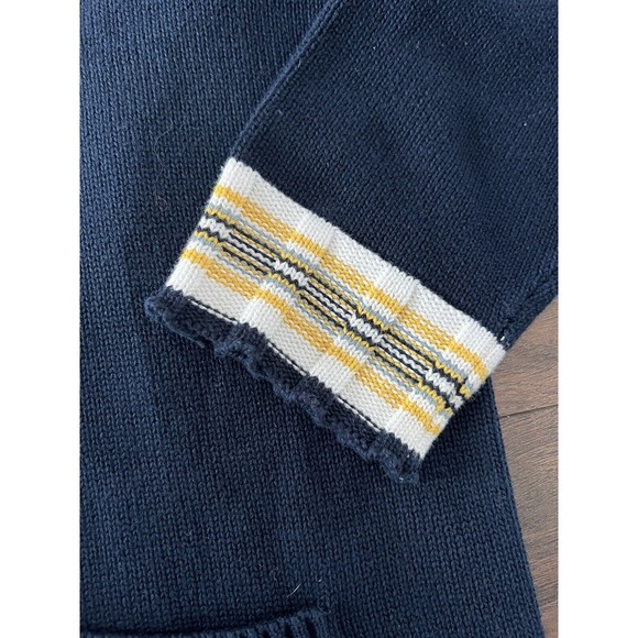 Norton Studio Women’s Sweater Cardigan Button Up Blue Cream Size XL NEW - Picture 3 of 8